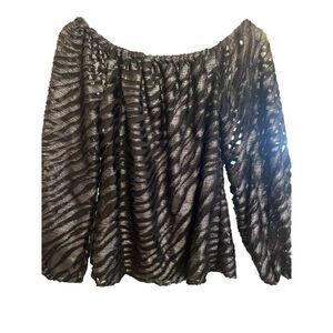 WHBM Top XS XSmall Off Shoulder Animal Print Sheer.     W